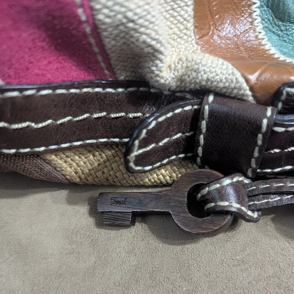 Fossil Multicolor Striped Hobo Bag
